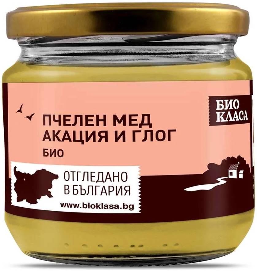 Miere de salcâm și păducel, 450 g, Clasă Bio