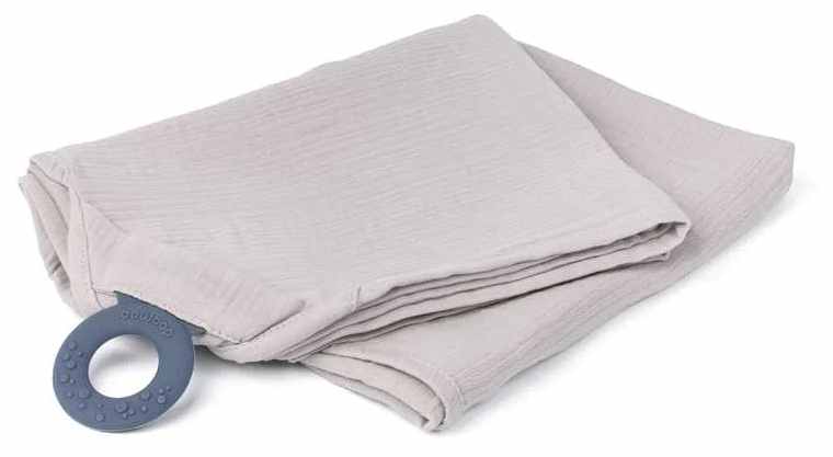 Șervet pentru alăptare cu inel siliconic Doomoo - Mom'n Play, Tetra Almond