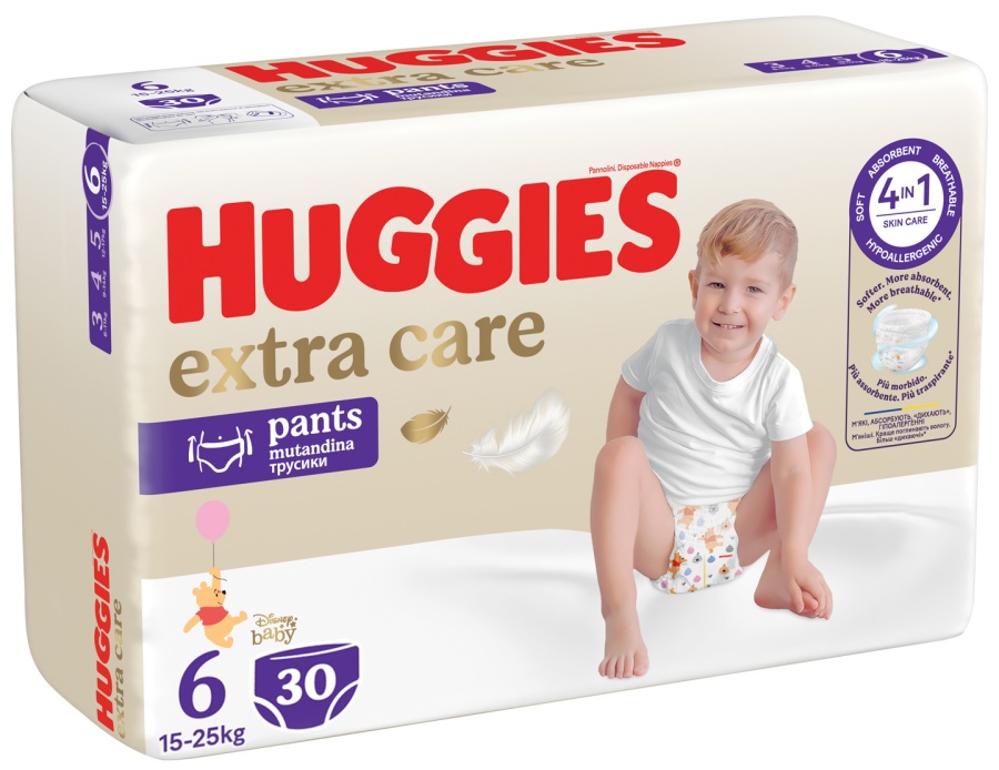 Scutece chilotei, Extra Care Pants Mega, Nr 6, 15-25 kg, 30 bucati, Huggies - imagine 3