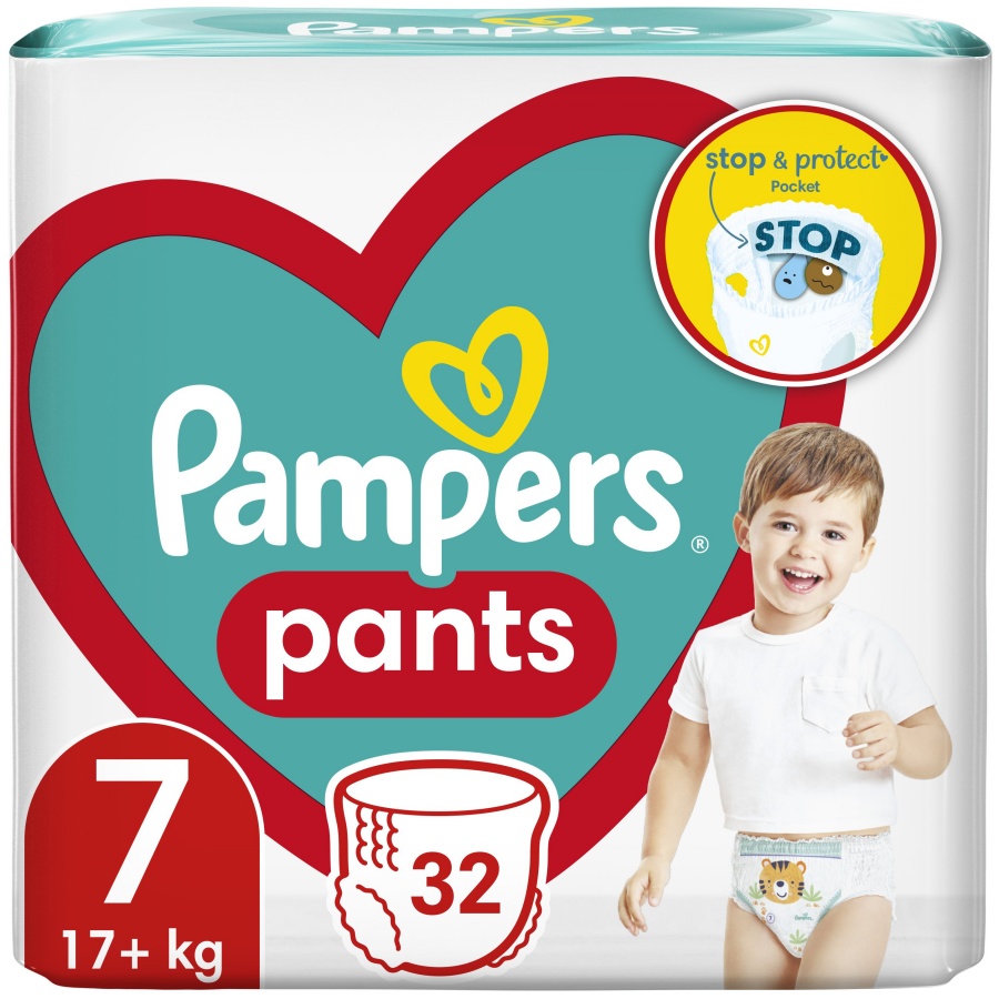 Scutece chilotei  Pampers Pants - VPP, marimea 7, 17+ kg, 32 buc.