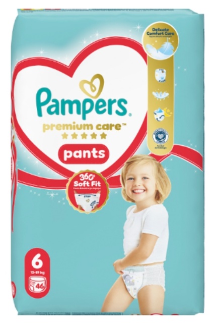 Scutece chilotei Pampers Premium Care - marimea 6, 15+ kg, 42 buc.