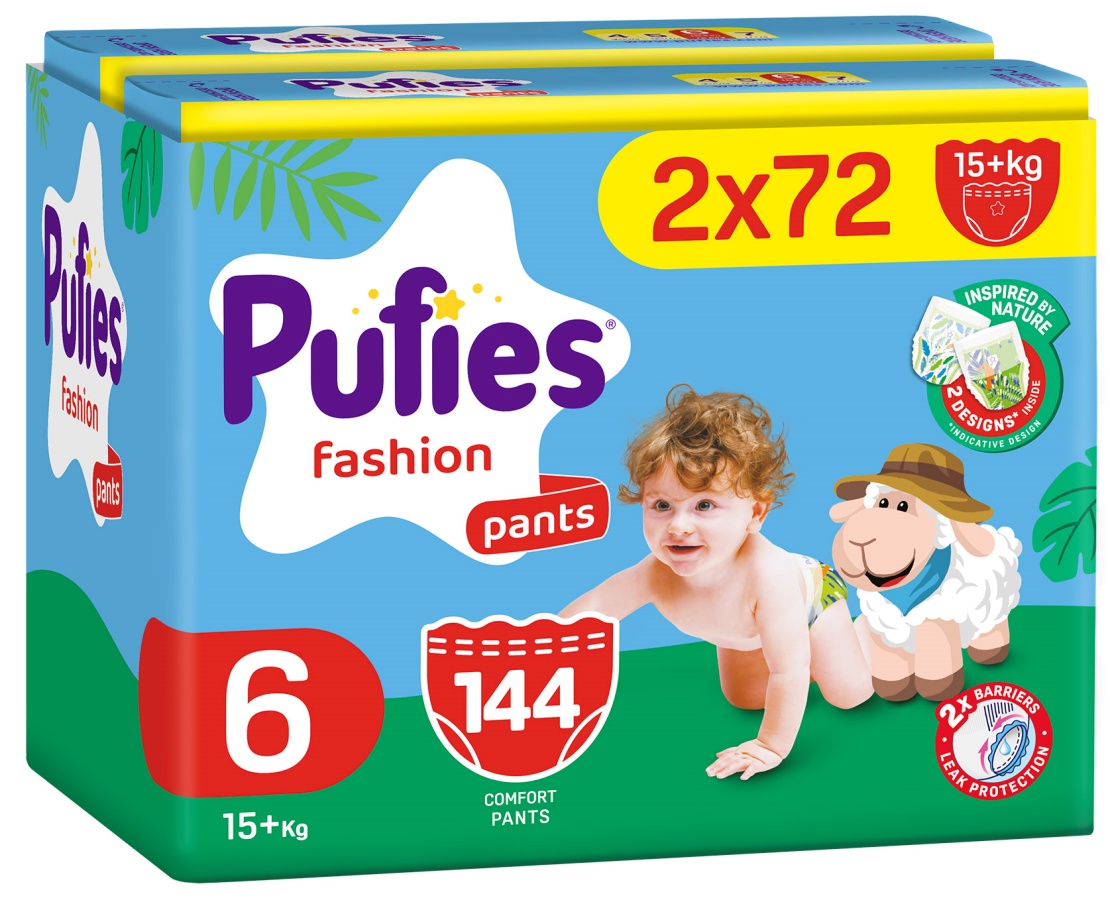 Pantaloni scutec Fashion - Extra Large, mărimea 6, 15+ kg, 144 buc. Mega Pack 2