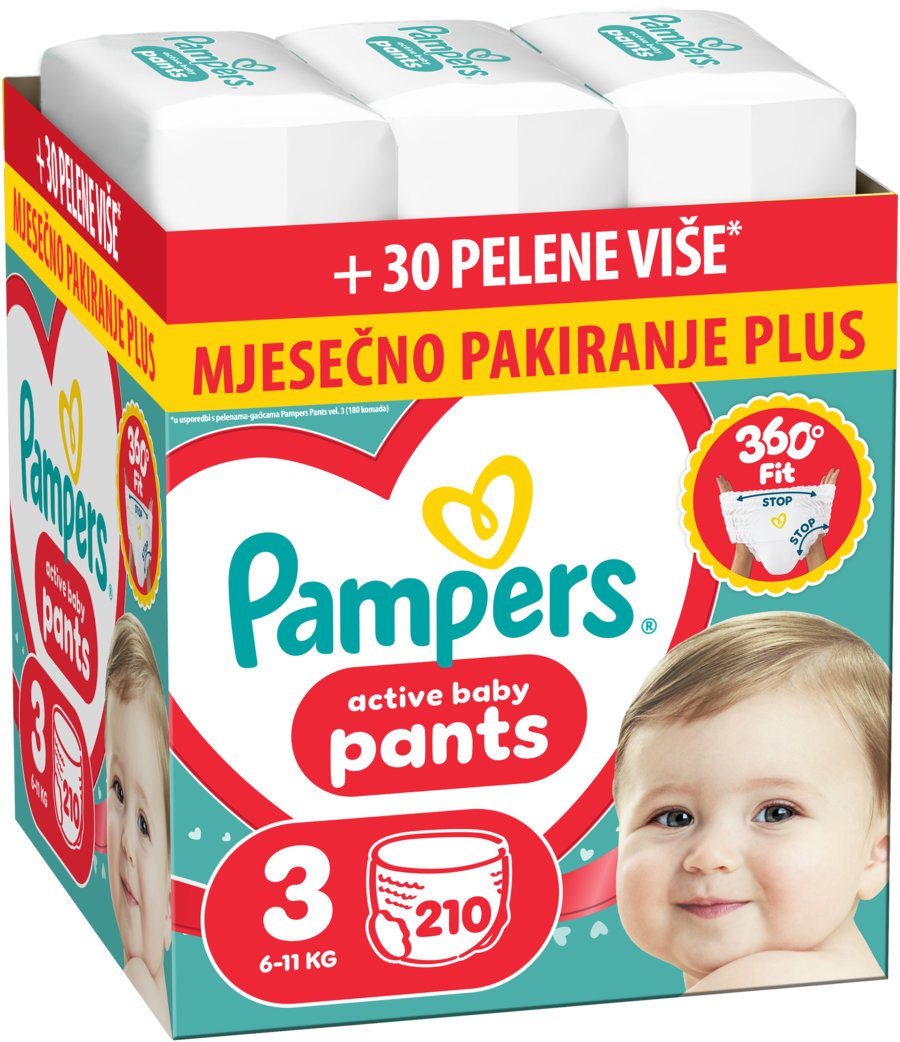 Scutece - chiloțel Pampers - Pants, mărimea 3, 6-11 kg, 210 buc