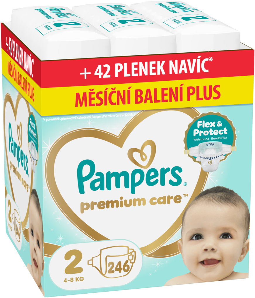 Scutece Pampers Premium Care - Mărimea 2, 4-8 kg, 246 buc
