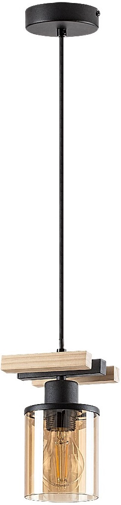 Pendel Rabalux - Niylah 72081, IP20, E27, 1 x 25 W, negru/lemn