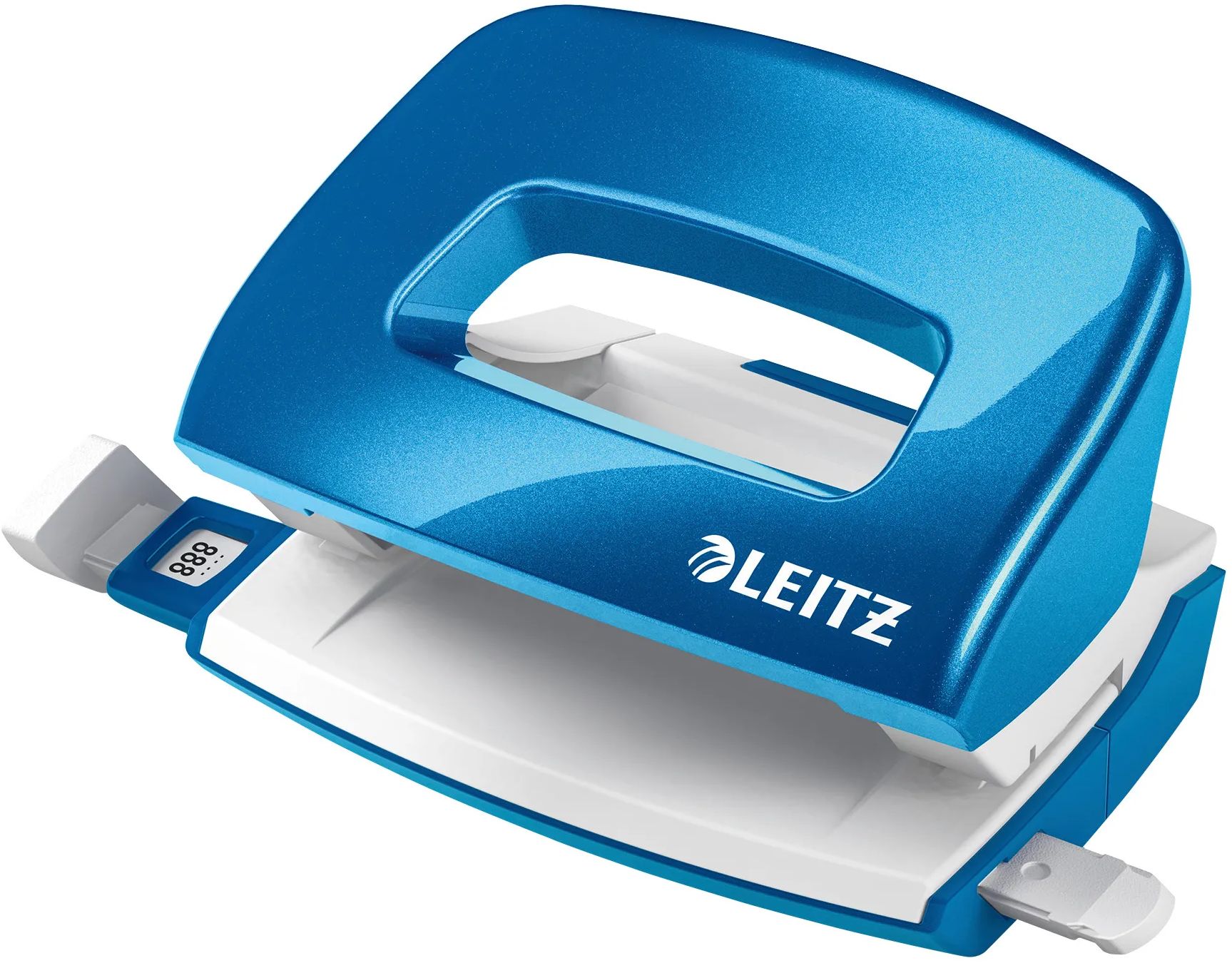 Perforator Leitz Wow - Zimba Mini, până la 10 foi, albastru metalic