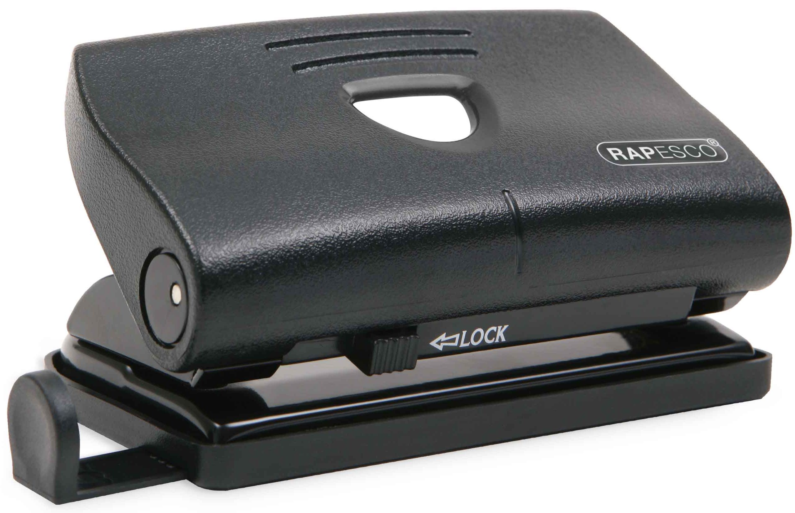 Perforator Rapesco - 820-P, pentru 12 file, negru