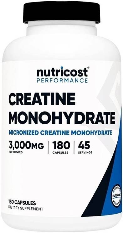 Performance Creatine Monohydrate, 3000 mg, 180 capsule, Nutricost