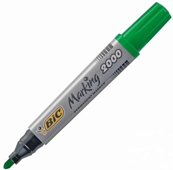 Marker permanent Bic 2000 - 5.0 mm, verde