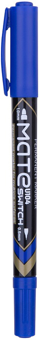 Marker permanent Deli Switch Mate - EU10430 varf dublu, albastru