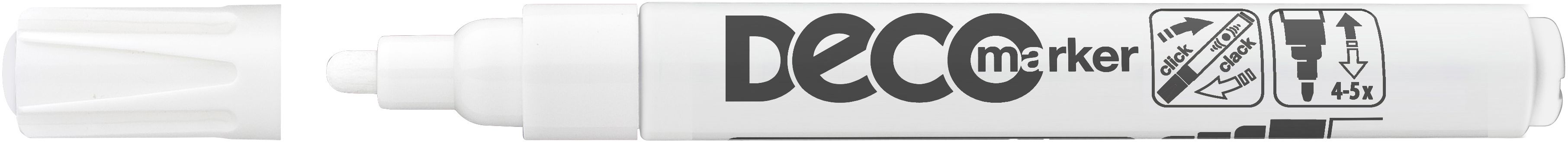 Marker permanent Ico Deco - varf rotund, alb