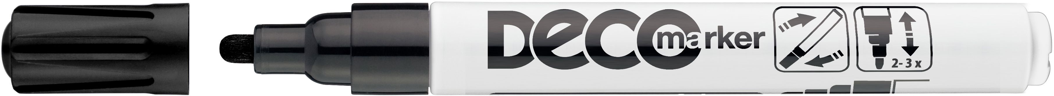 Marker permanent Ico Deco - varf rotund, negru