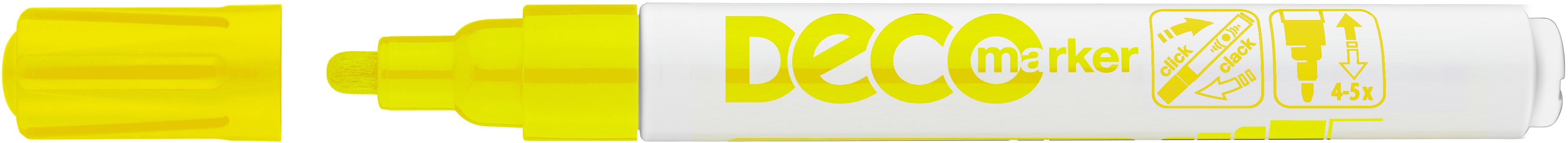 Marker permanent Ico Deco - varf rotund, galben
