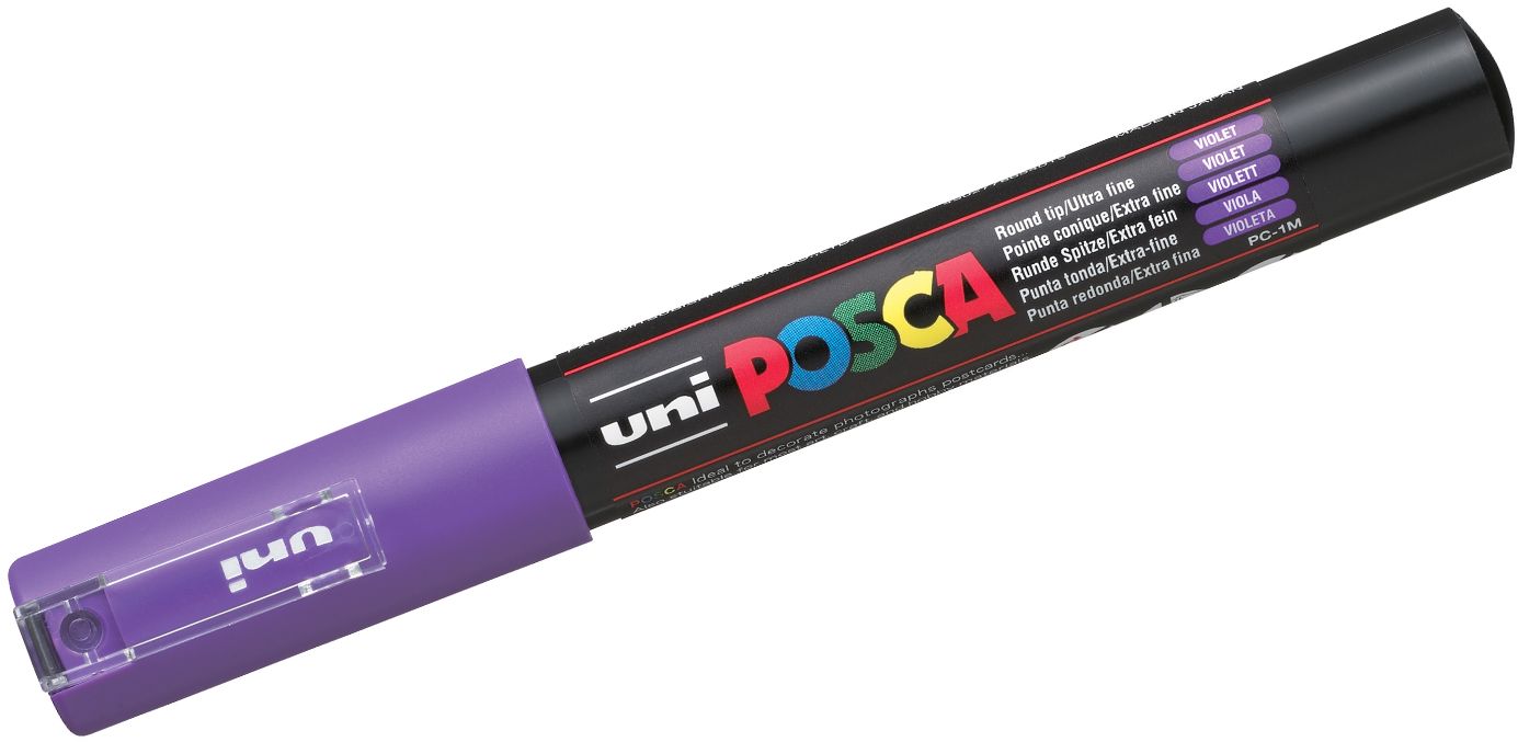Marker permanent cu varf rotund Uni Posca - PC-1M, 1.0 mm, mov