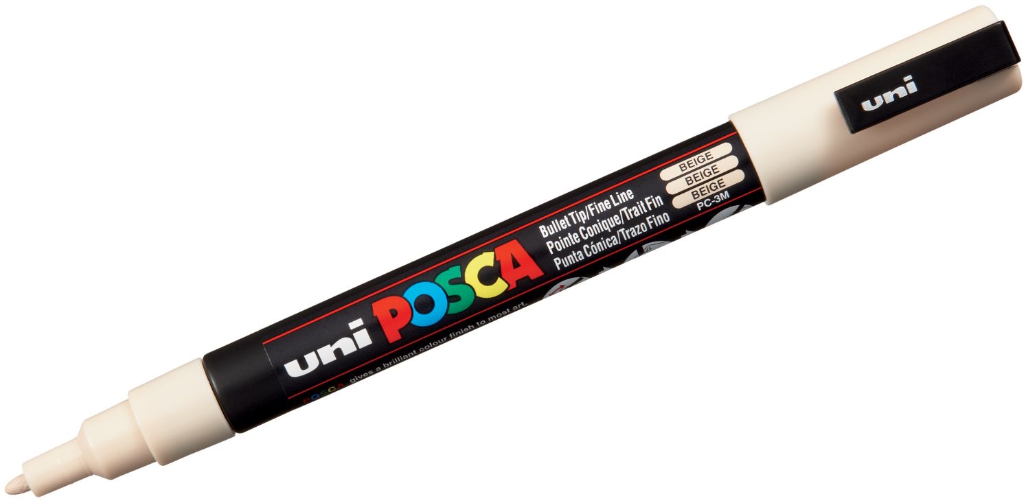 Marker permanent cu varf rotund Uni Posca - PC-3M, 1.5 mm, bej