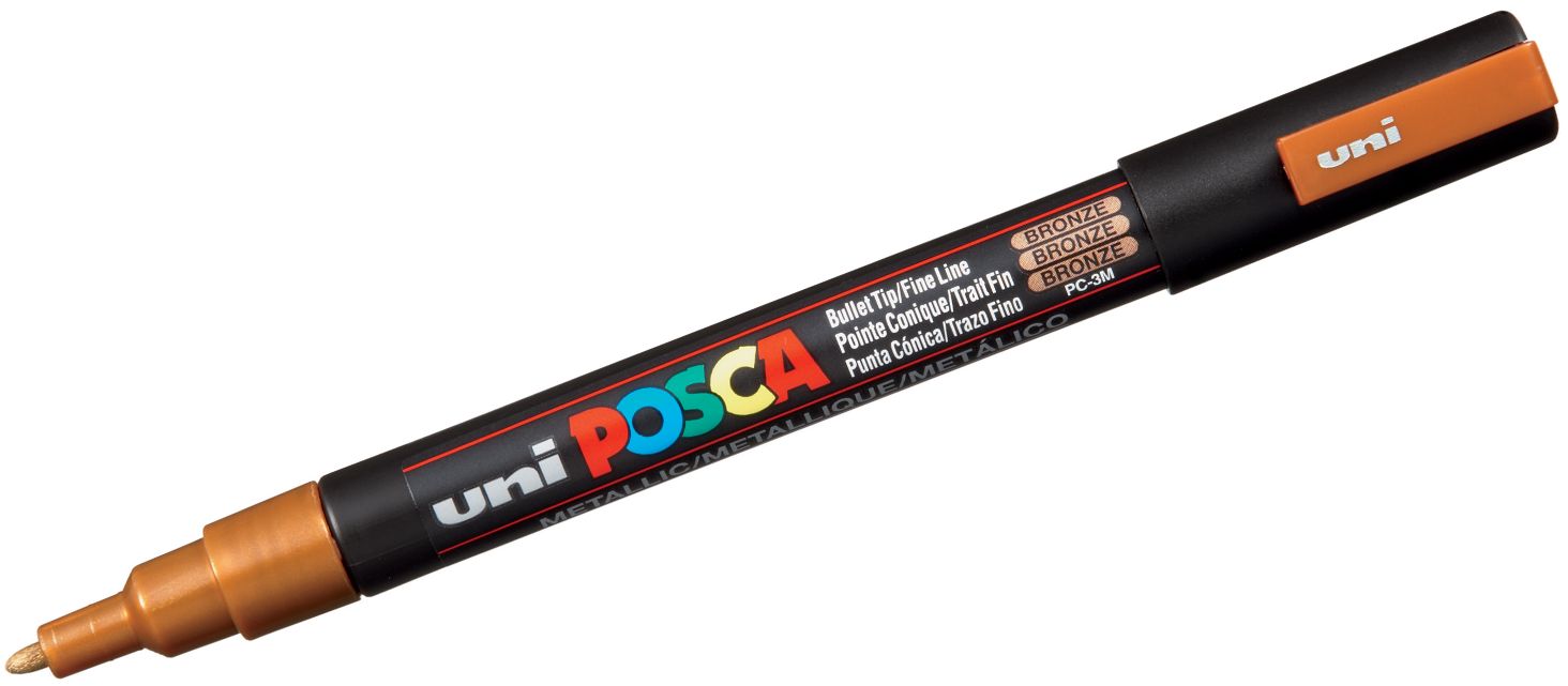 Marker permanent cu varf rotund Uni Posca - PC-3M, 1.5 mm, bronz