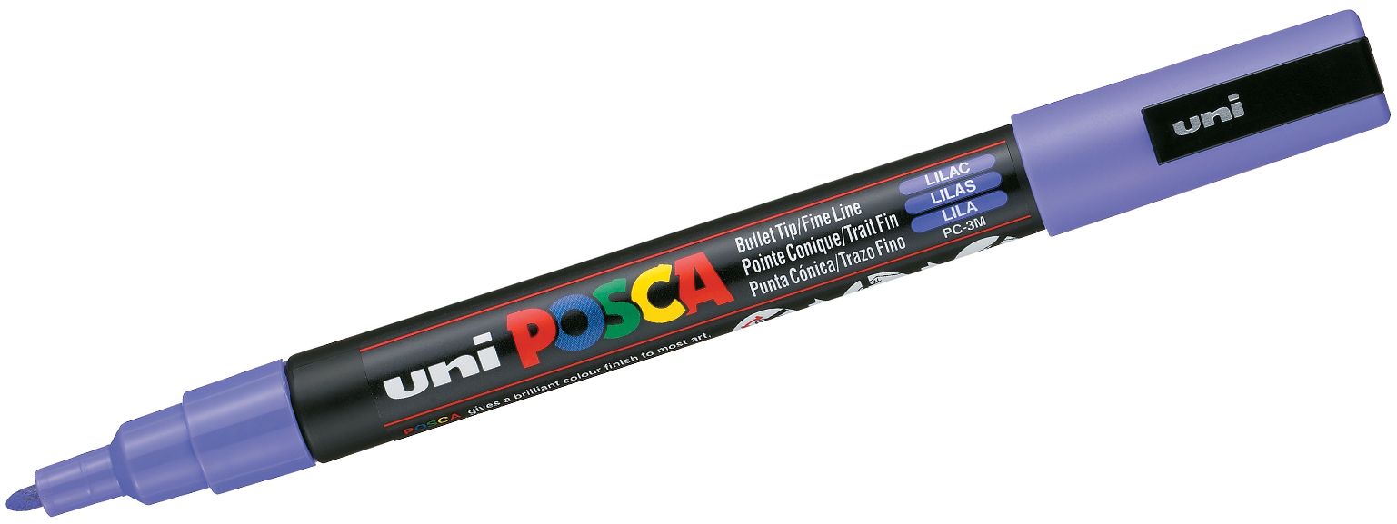 Marker permanent cu varf rotund Uni Posca - PC-3M, 1.5 mm, liliac