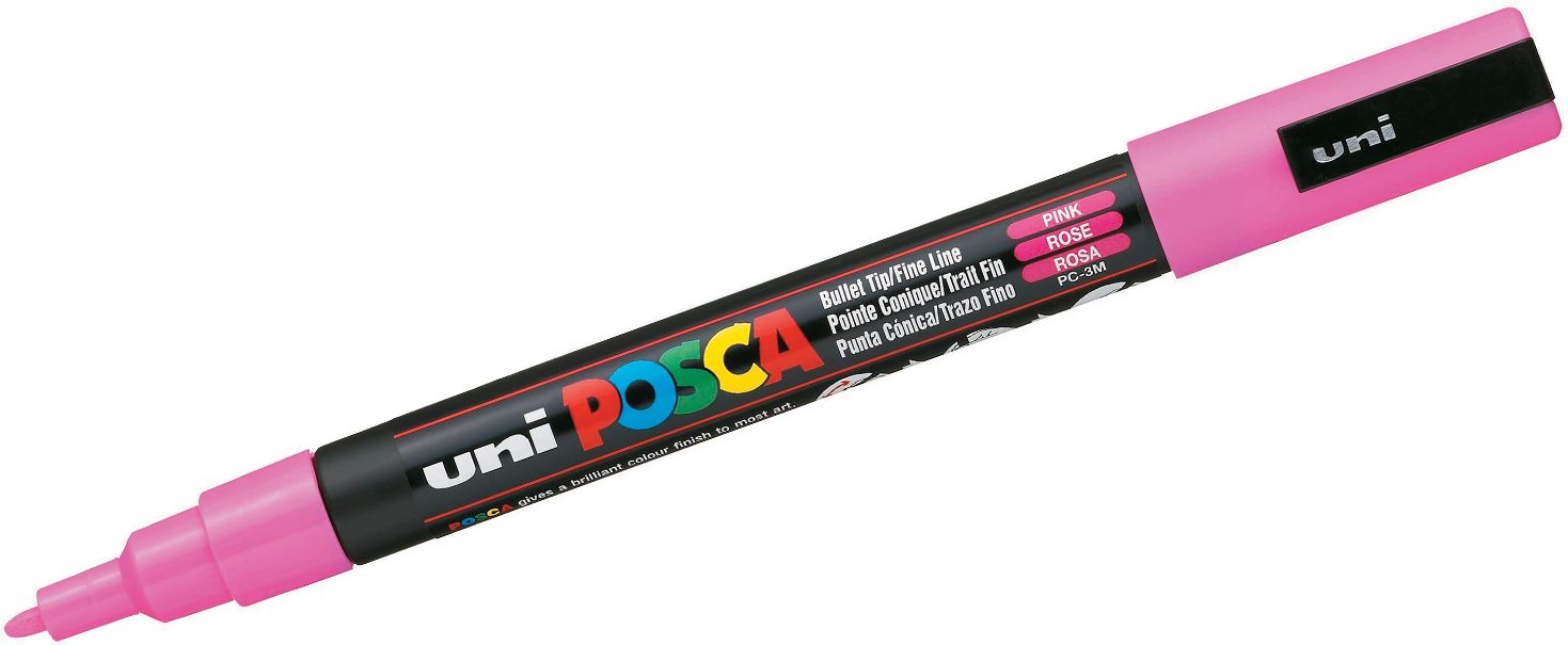 Marker permanent cu varf rotund Uni Posca - PC-3M, 1.5 mm, roz