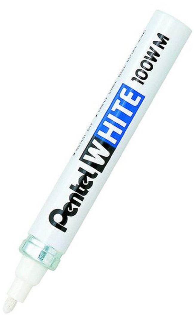 Mini marker permanent Pentel White X100W - 3.9 mm, alb
