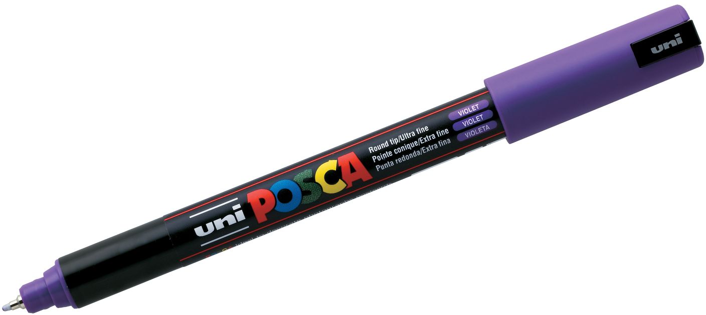 Marker permanent cu varf rotund Uni Posca - PC-1MR, 0,7 mm, violet