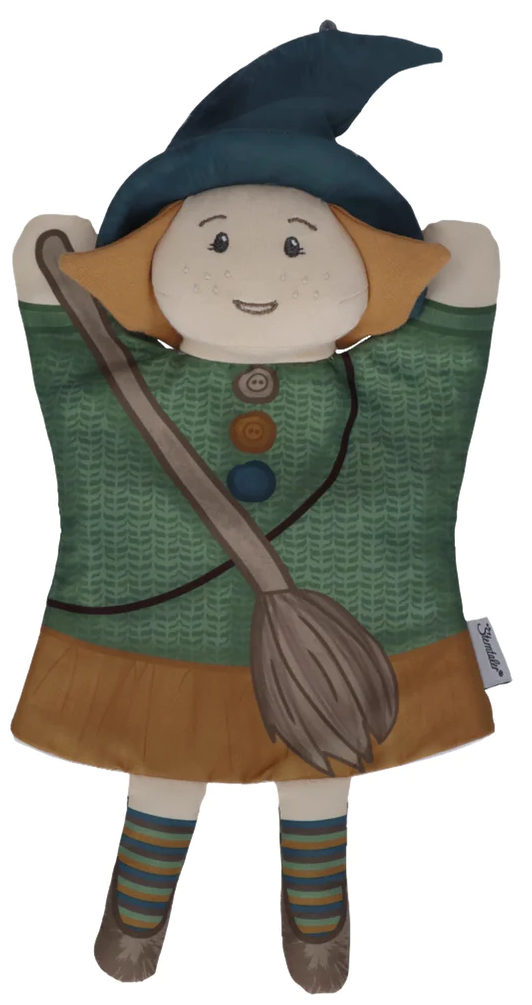 Păpușă pentru teatru de păpuși Sterntaler - Vrăjitoare, 35 cm