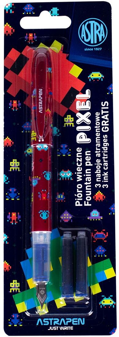 Stilou Astra - Pixel, cu 3 rezerve, sortiment