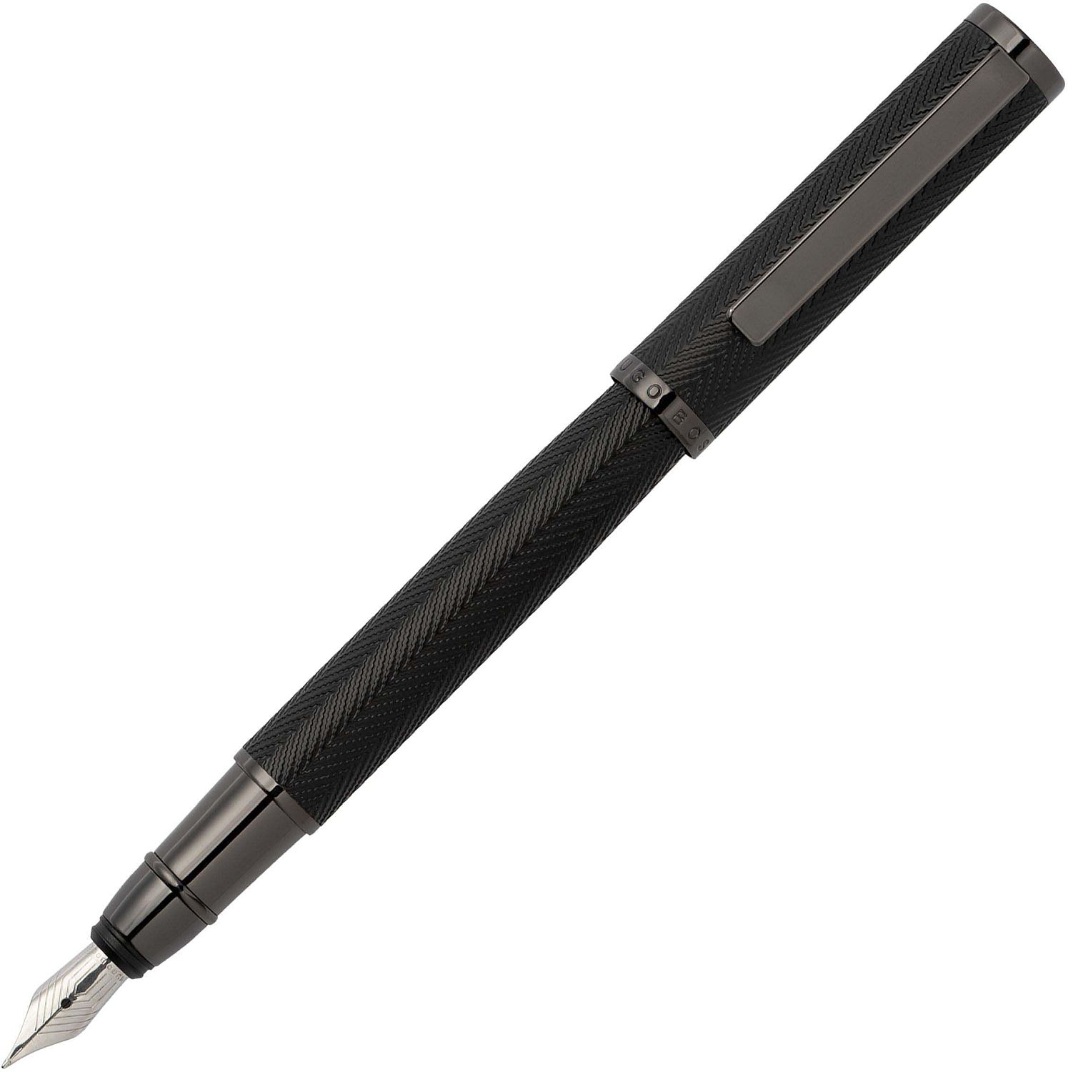 Stilou Hugo Boss Formation - Herringbone Gun, negru