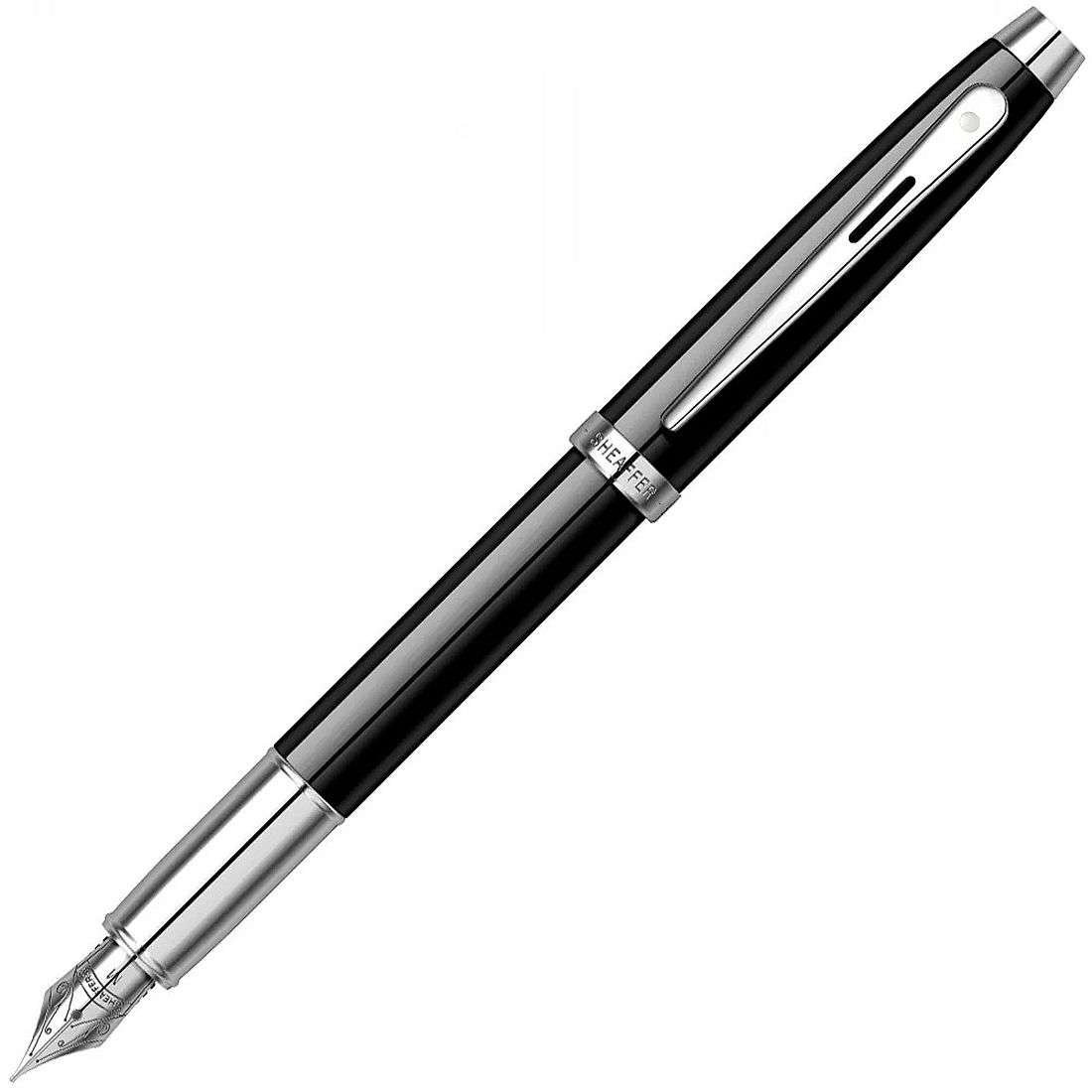 Stilou Sheaffer 100 - Glossy Black Lacquer/Chrome