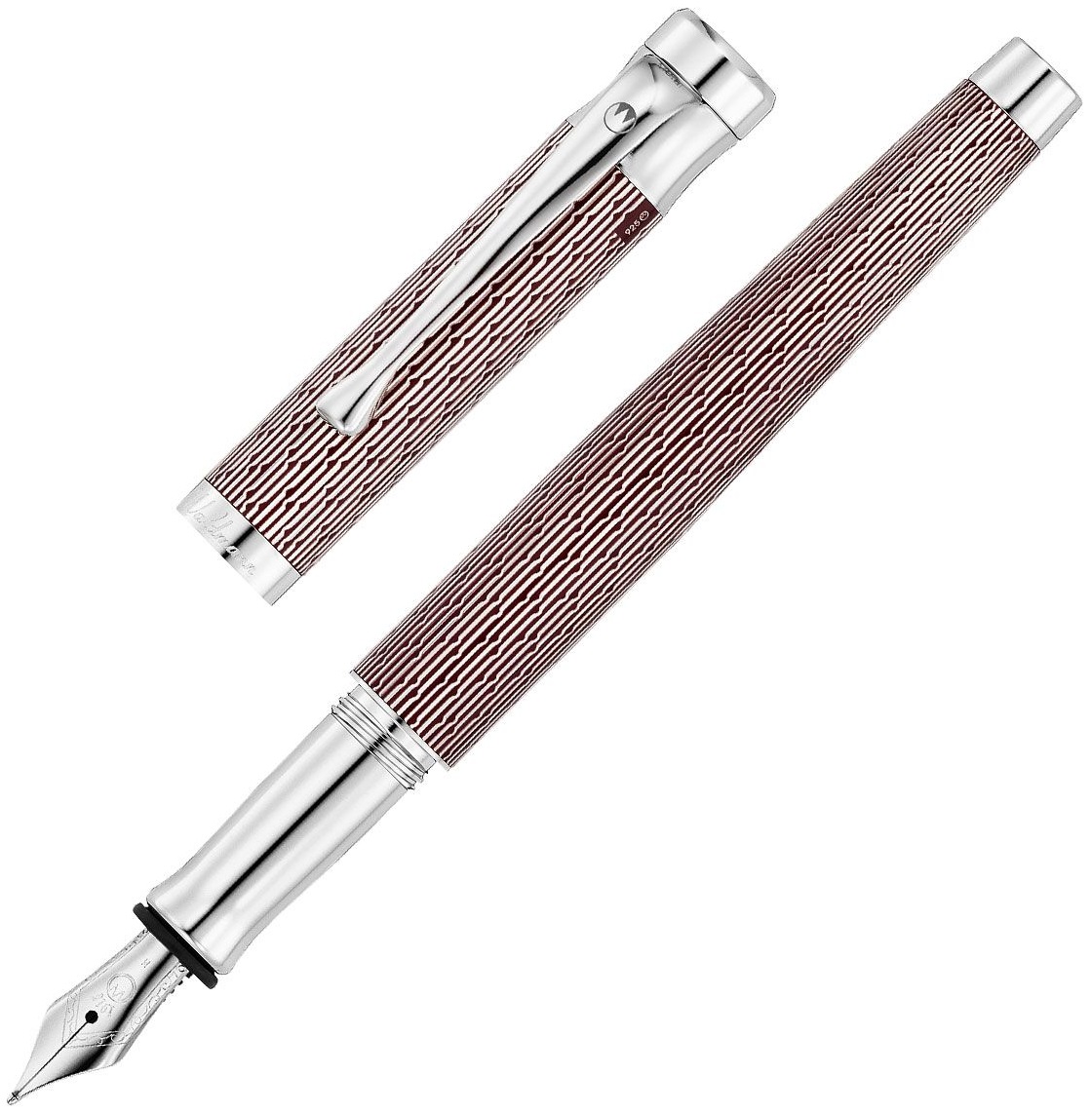 Waldmann Tango Pen - Argintiu, Burgundia