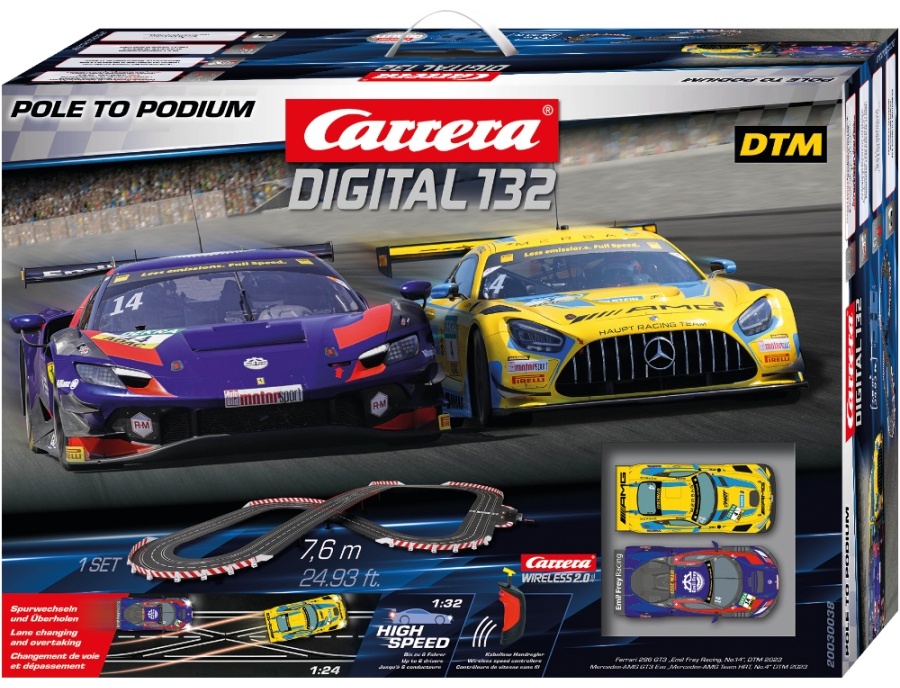 Pistă Carrera Digital 132 - Pole to Podium, cu două mașinuțe, 7.6 m, 1:32