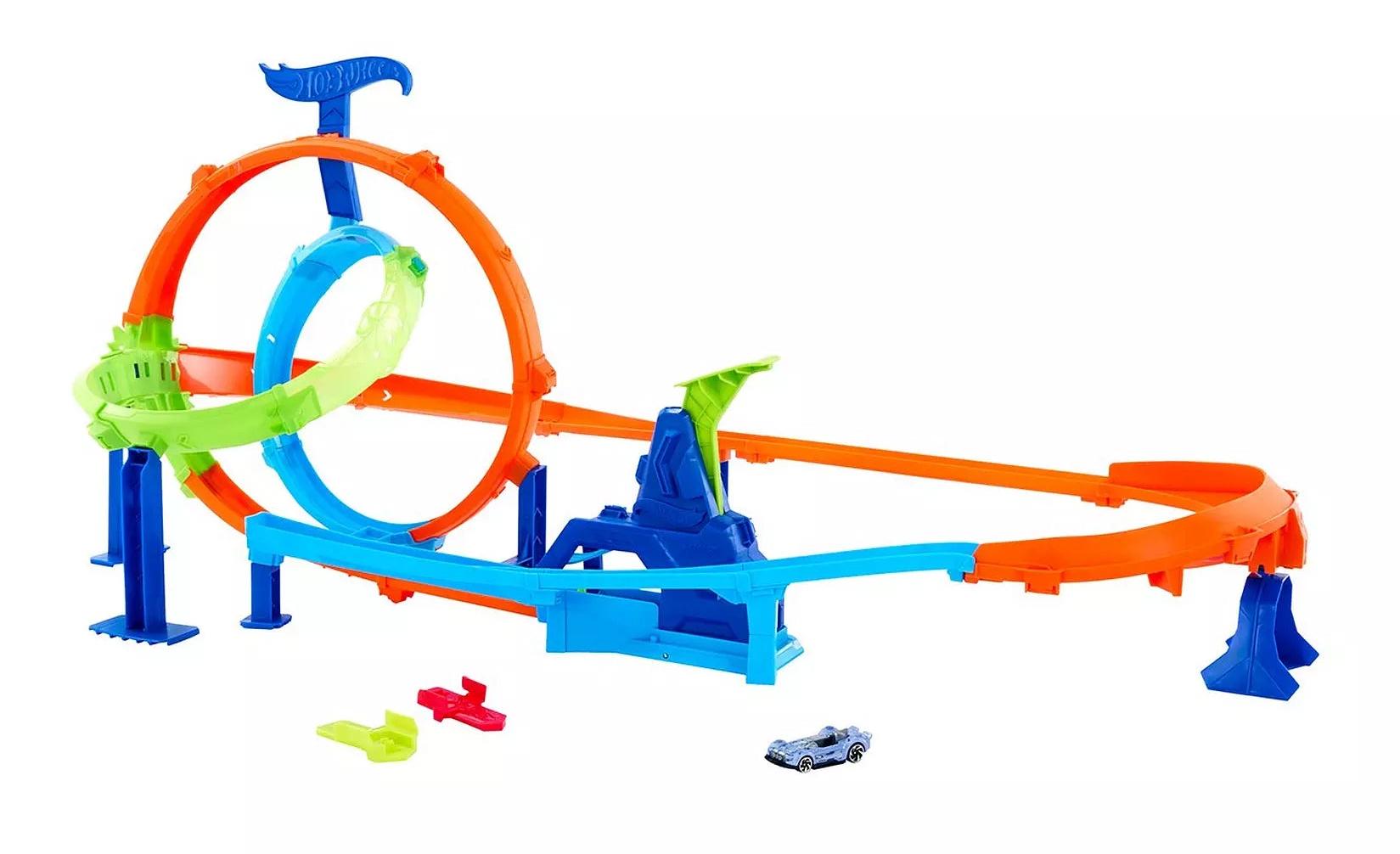 Pistă Hot Wheels - Rapid Launch Cyclone, cu mașinuță