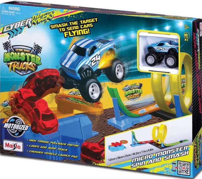 Pista de curse  Maisto Cyber Racers - Micro Monster Spin and Smash, cu o masina