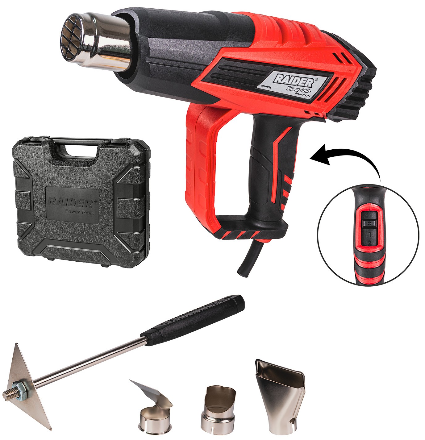Pistol cu aer cald Raider - RD-HG26, 2000W