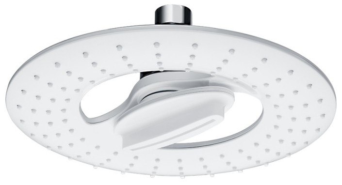 Placă pentru duș fix Inter Ceramic - 2 funcții, Ø20 cm, alb