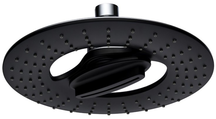 Placă pentru duș fix Inter Ceramic - 2 funcții,  Ø20 cm, negru