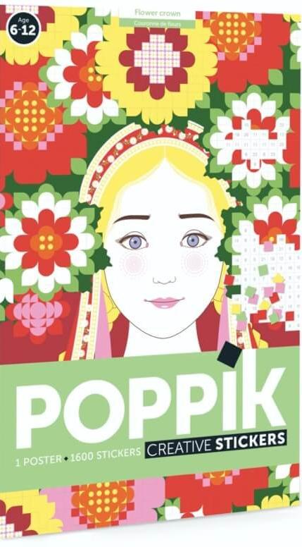 Poster cu stickere Poppik - Coroană de flori