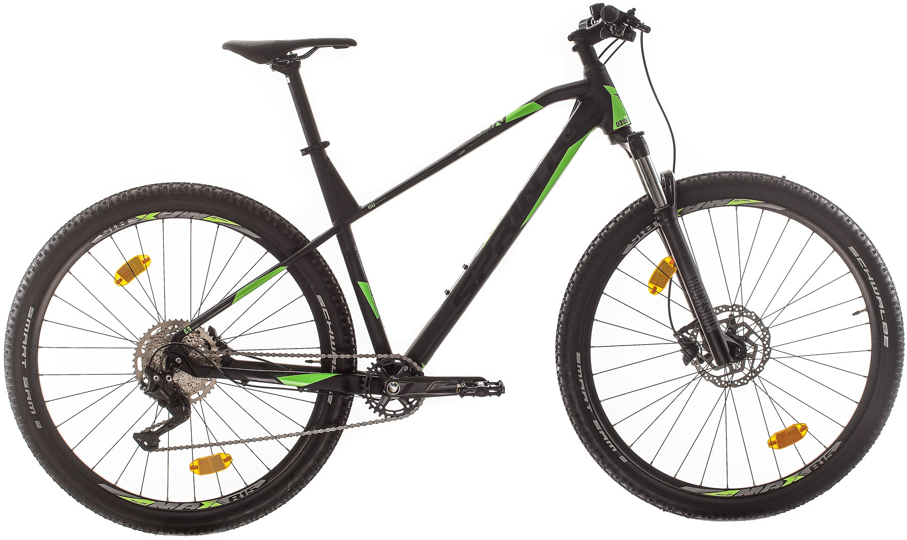 Bicicletă de munte cu viteze SPRINT - Apolon, 27.5'', 440 mm, negru/verde