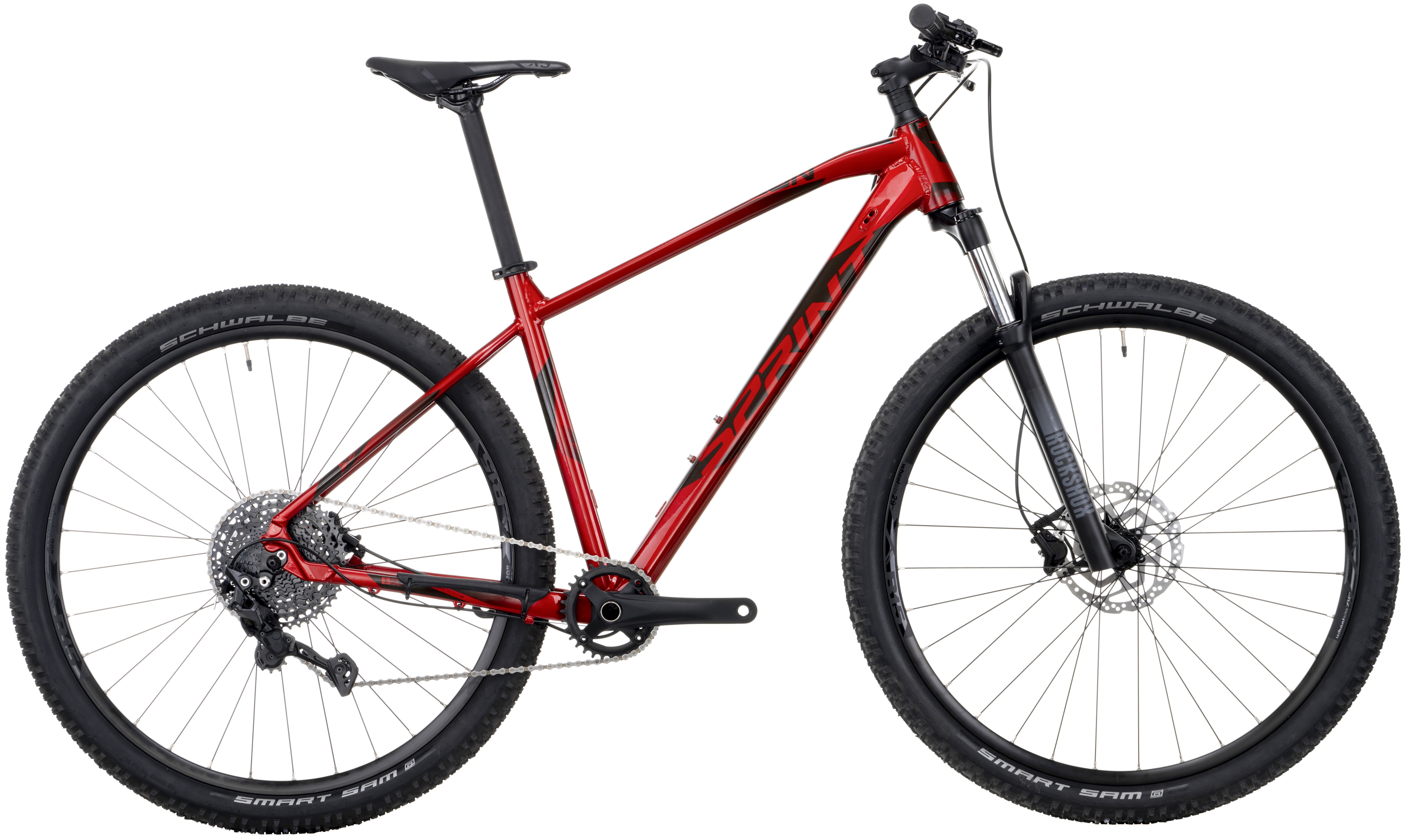 Bicicletă de munte cu viteze SPRINT - Apolon PRO, 27.5", 400 mm, roşu