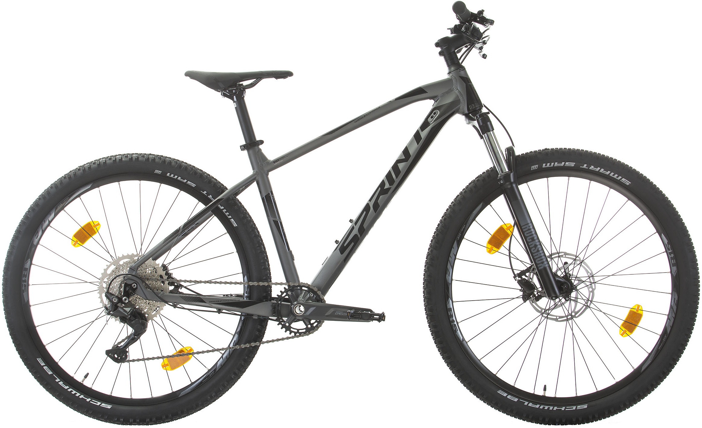 Bicicletă de munte cu viteze SPRINT - Apolon PRO, 27.5", 480 mm, gri închis