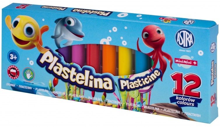 Plastilină Astra - Mini Mini, 12 culori