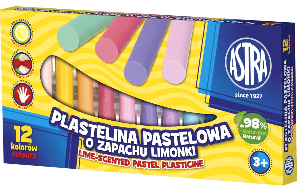Plastilina Astra - Cu aroma de lamaie, 12 culori