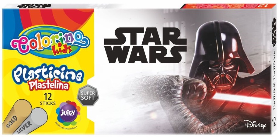 Plastilina Colorino Marvel - Star Wars, 12 culori
