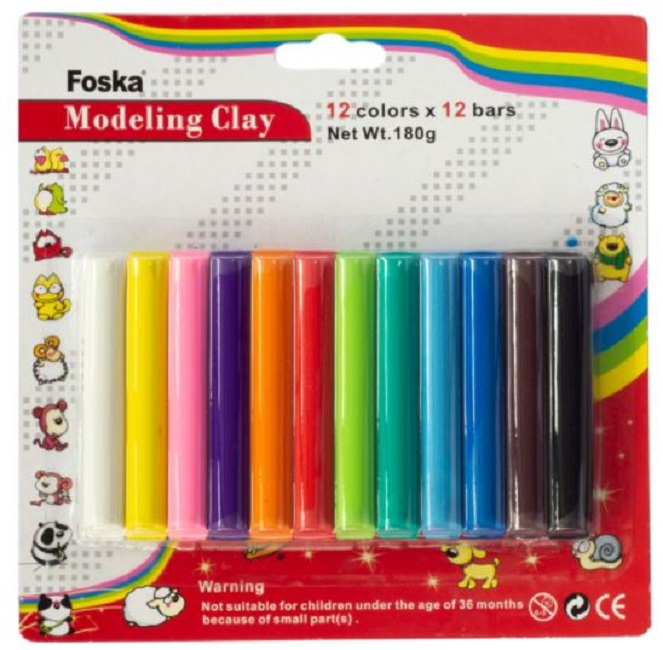 Plastilina  Foska - 180 gr, 12 culori