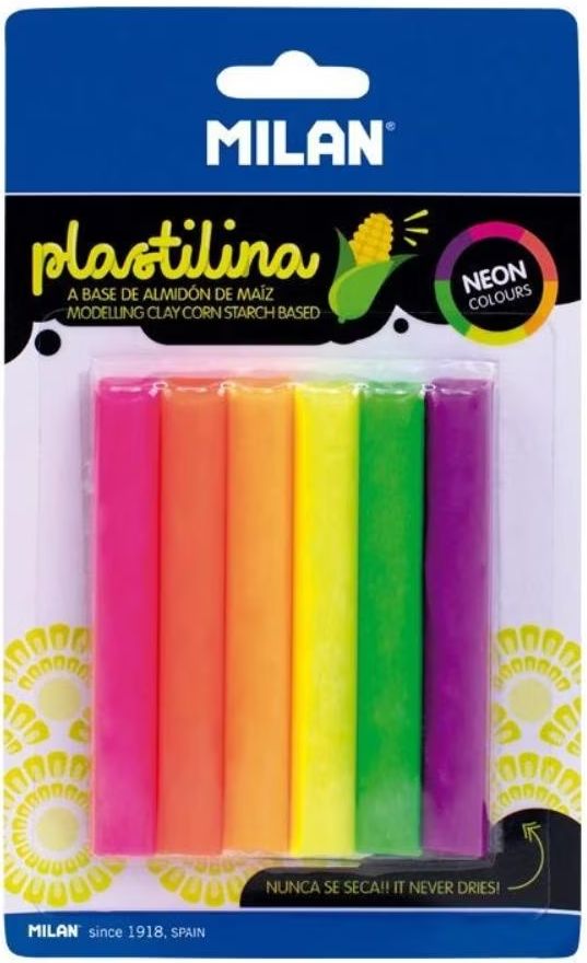 Plasticină Milan - 6 culori neon