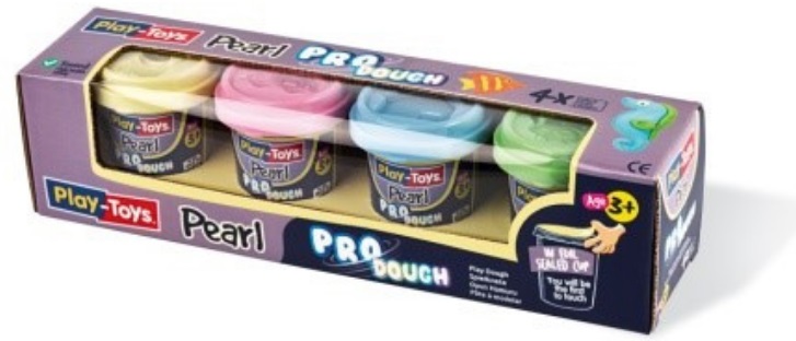 Plastilina Play-Toys - Culori perlate, 4 x 50 gr.
