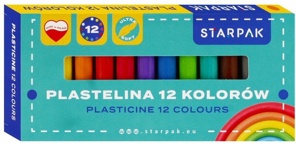Plastilină Starpak - School, 12 culori