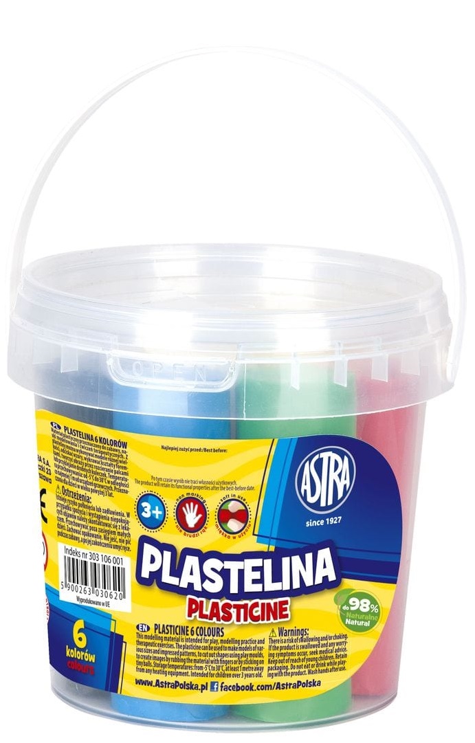 Plastilină în cutie Astra - 6 culori