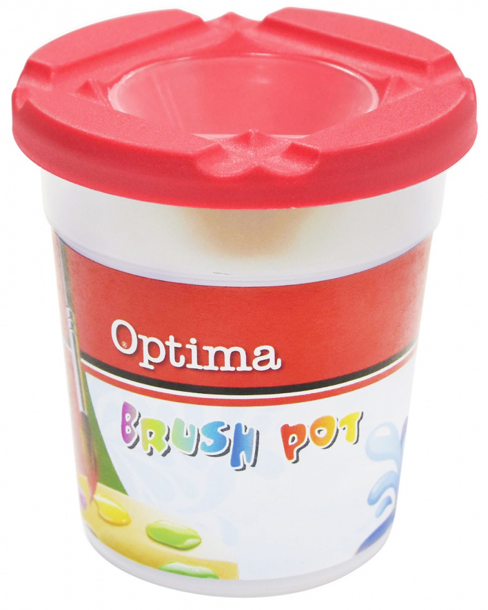 Pahar de plastic pentru pensule Optima - Cu capac, sortiment