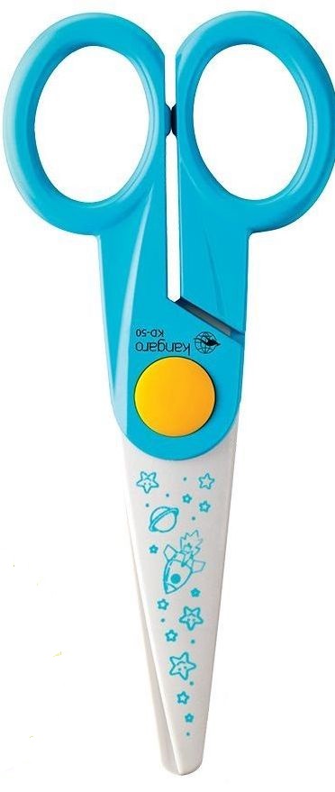 Foarfece din plastic pentru copii Kangaro - KD-50, albastru