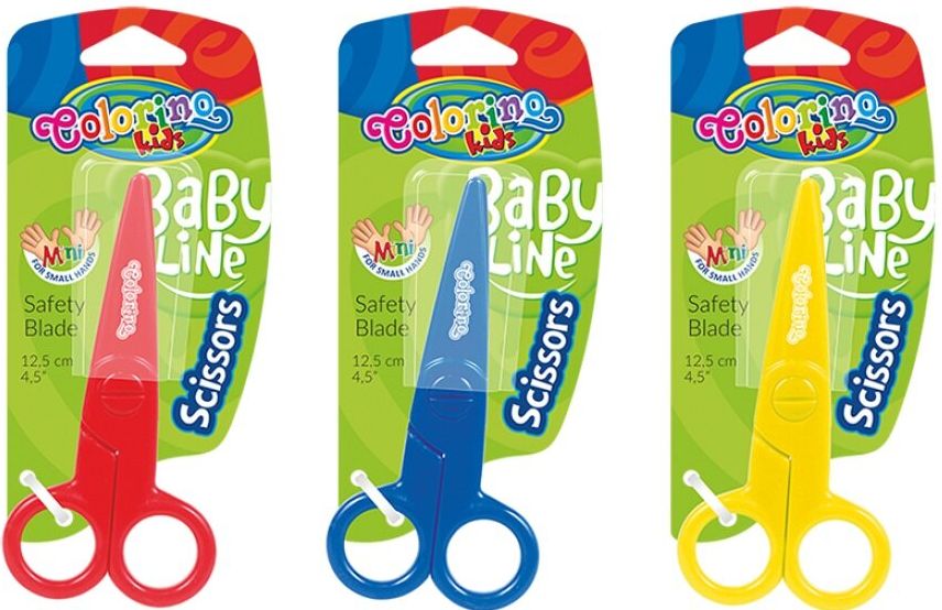 Foarfeca din plastic Colorino Kids - Baby Line, 12 cm, sortiment